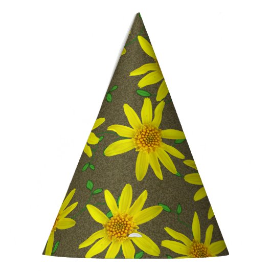 Garten-Party-Gelb-Blume auf irgendeiner Farbe Partyhütchen (Links)