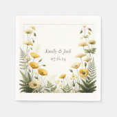 Garten Party Gelb und Olivenöl Wildblume Serviette (Vorderseite)