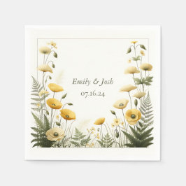 Garten Party Gelb und Olivenöl Wildblume Serviette