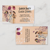 Garten-Party im Pfirsich und in der Pflaume Visitenkarte (Vorne/Hinten)