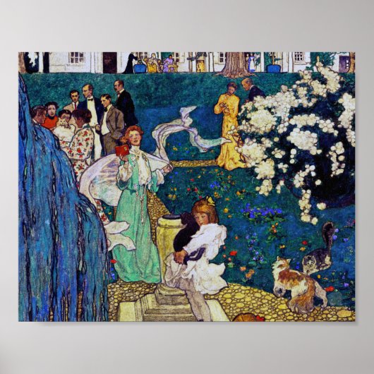 Garten Party mit Cat, Jessie Willcox Smith Poster (Vorne)
