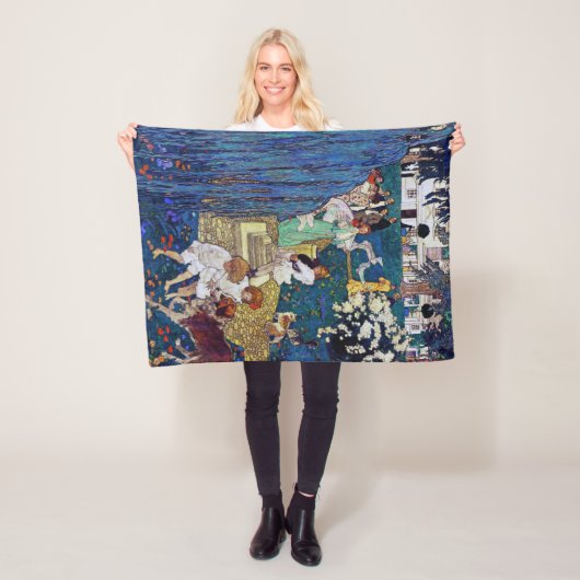 Garten Party mit Hund & Katze, Jessie Willcox Smit Fleecedecke (Beispiel)