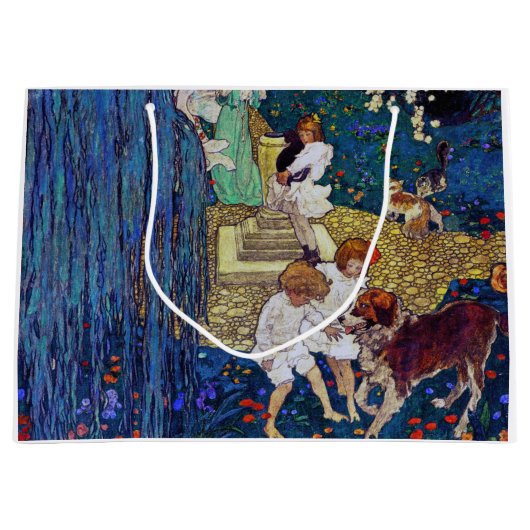 Garten Party mit Hund & Katze, Jessie Willcox Smit Große Geschenktüte (Vorderseite)