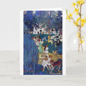 Garten Party mit Hund & Katze, Jessie Willcox Smit Karte (Gelbe Blume)