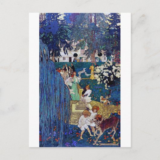 Garten Party mit Hund & Katze, Jessie Willcox Smit Postkarte (Vorderseite)