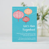 Garten-Party-Papierlaternen-Einladungen 3,5 x 5 Einladung (Stehend Vorderseite)