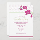 Garten-Party-Rosa-Orchideen-Einladungen Einladung (Vorne/Hinten)