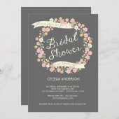 Garten-Partyerröten Blumenwreath-Brautparty Einladung (Vorne/Hinten)
