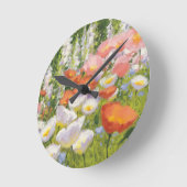 Garten-Pastelle Runde Wanduhr (Winkel)