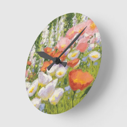 Garten-Pastelle Runde Wanduhr (Winkel)