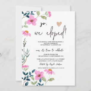Garten Pinke Blumen Elopement Einladung