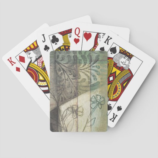 Garten-Platte mit Blätter, Blumen und Gras Spielkarten (Rückseite)