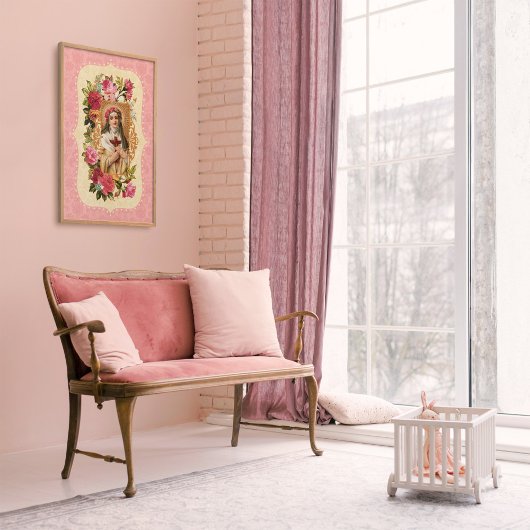 Garten Poster der Heiligen Rose in Rosa