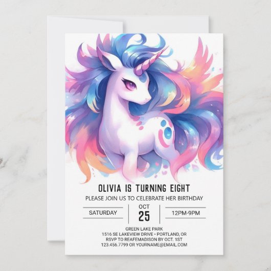 Garten Printable Horse Geburtstag Einladung (Vorderseite)