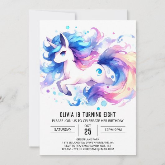 Garten Printable Horse Geburtstag Einladung (Vorderseite)