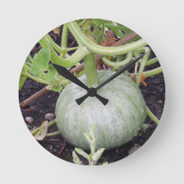 Garten: Pumpkin wachsen Runde Wanduhr