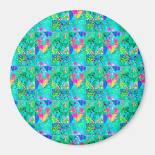 Garten-Quilt-Malerei mit Hortensie und Blautönen Magnet