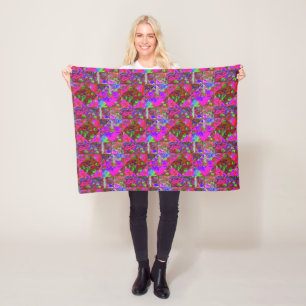 Garten-Quilt-Malerei mit Limettengrüner Hortensie Fleecedecke