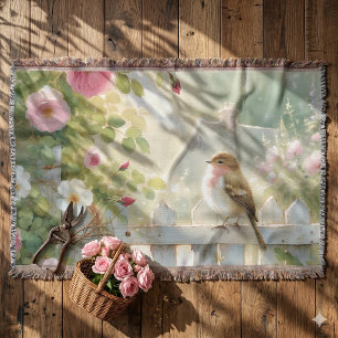 Garten-Rosen-Vogel-Aquarellszene Decke