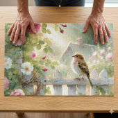 Garten-Rosen-Vogel-Aquarellszene Puzzle