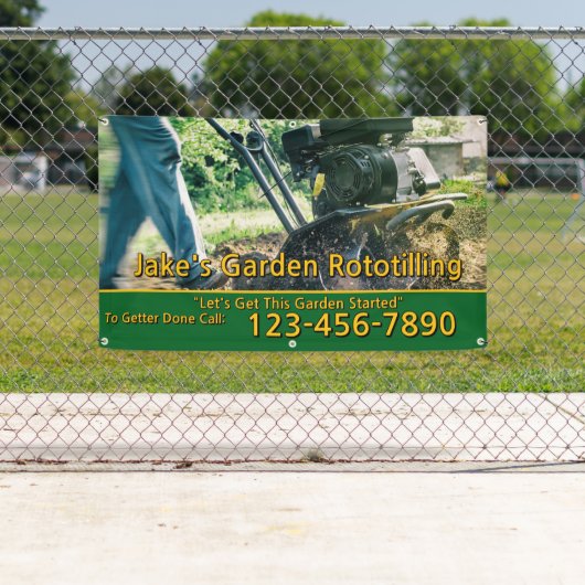 Garten-Rototilling-Servicegeschäft anpassen Banner (Insitu)