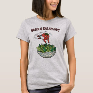 Garten-Salat-Sprung Lustiger Tomate Retro-Cartoon  T-Shirt