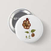 Garten-Sammlung · Blume mit Marienkäfer Button (Vorne & Hinten)