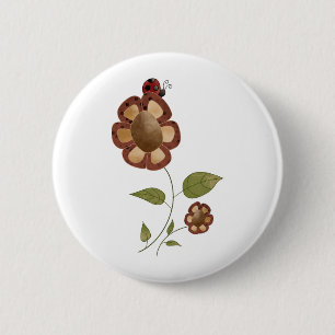 Garten-Sammlung · Blume mit Marienkäfer Button