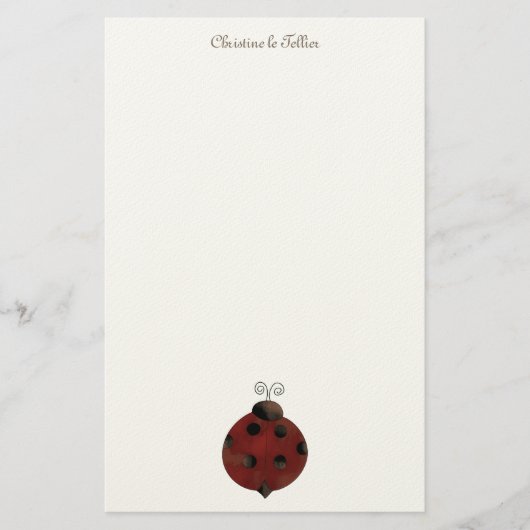 Garten-Sammlung · Marienkäfer Briefpapier (Vorderseite)