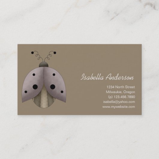 Garten-Schätze · Marienkäfer Visitenkarte (Vorderseite)