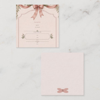 Garten-Schleifen-Blumen-Baby-Shower-Einladung Begleitkarte