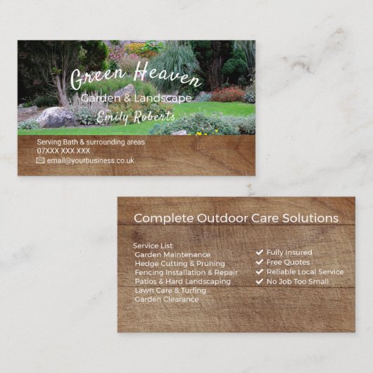 Garten-Service Visitenkarte | Professionell (Vorne/Hinten)