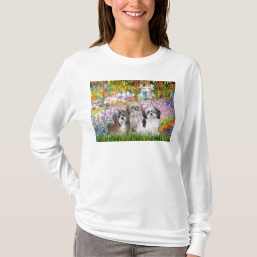 Garten - Shih Tzus (drei) T-Shirt (Vorderseite)