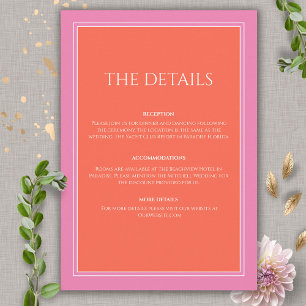 Garten Sonnenaufgang Pink Orange Boho Hochzeit Begleitkarte