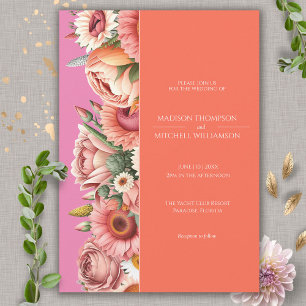 Garten Sonnenaufgang Pink Orange Moderne Florale H Einladung