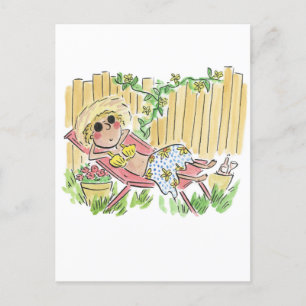 Garten Sonnenbaden Postkarte