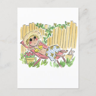 Garten Sonnenbaden Postkarte