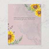 Garten Sonnenblumen Pink Rustic Boho Hochzeit (Rückseite)