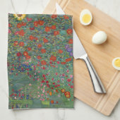 Garten Sonnenblumen von Gustav Klimt Malerei Geschirrtuch (Viertel Falte)
