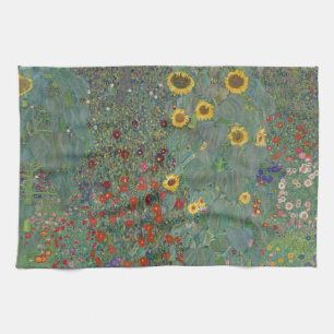 Garten Sonnenblumen von Gustav Klimt Malerei Geschirrtuch