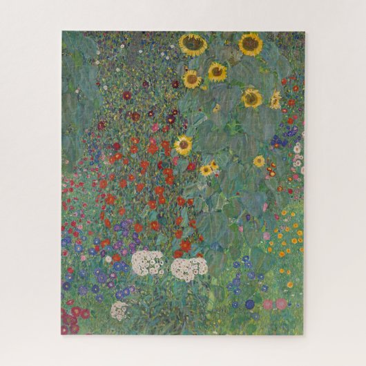 Garten Sonnenblumen von Gustav Klimt Malerei Puzzle (Vertikal)