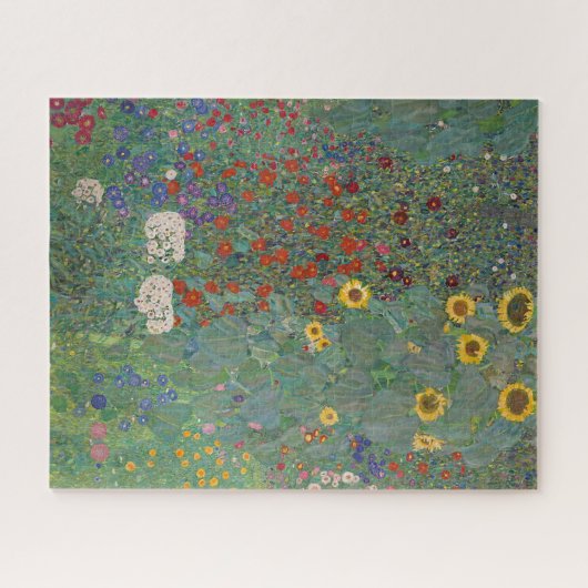 Garten Sonnenblumen von Gustav Klimt Malerei Puzzle (Horizontal)