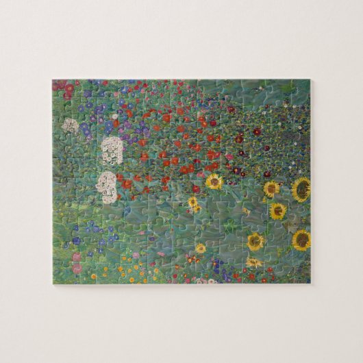 Garten Sonnenblumen von Gustav Klimt Malerei Puzzle (Horizontal)