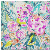 GARTEN-SOSSE bunter BlumenAquarell-Druck Stoff (Muster)