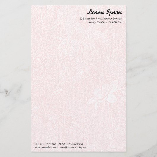 Garten - Subtile Pink Briefpapier (Vorderseite)