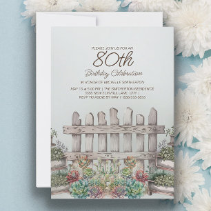 Garten-Sukkulenten-Tor Botanisch 80. Geburtstag Einladung