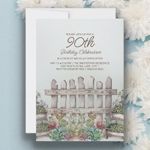 Garten-Sukkulenten-Tor Botanisch 90. Geburtstag Einladung