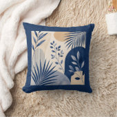 Gärten Syracuse Abstract Navy Leaf Kissen (Decke)