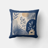 Gärten Syracuse Abstract Navy Leaf Kissen (Rückseite)
