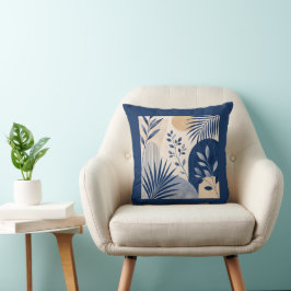 Gärten Syracuse Abstract Navy Leaf Kissen